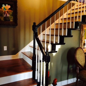 Before and After Update of Staircase Banister