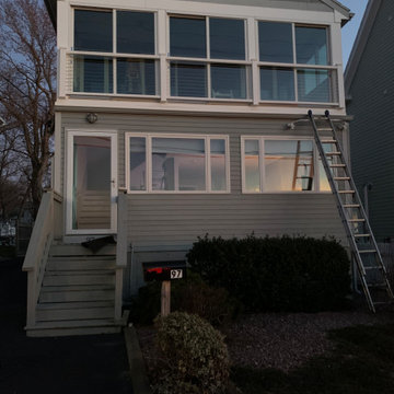 Second Floor Porch Enclosure Marvin Sliders/Gliders SS CableRail