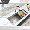 39"x19" Stainless Steel Single Bowl Undermount Workstation Kitchen Sink