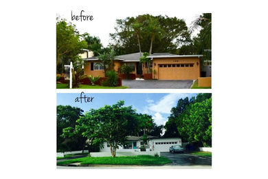 Inspiration for a 1960s exterior home remodel in Tampa