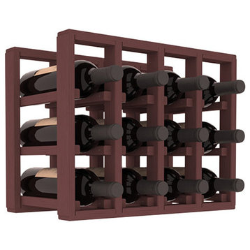 Pine12-Bottle Countertop Wine Rack, Walnut Stain