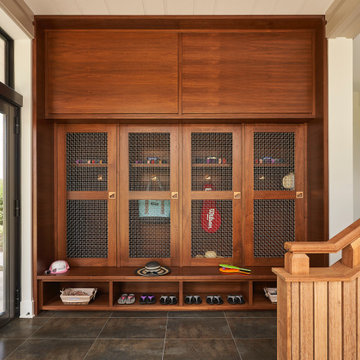 Custom Mudroom Storage in a Figure Eight Island Beach Home