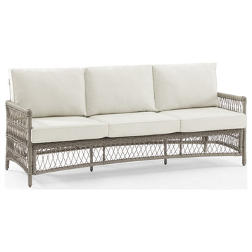 Thatcher Outdoor Wicker Sofa Creme/Driftwood