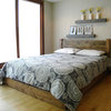 Low Profile Platform Bed, Rustic Oak, King