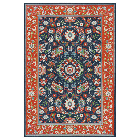 Kaleen Indoor Outdoor Lightweight Sunice Rug, Tangerine, 1'9"x3'