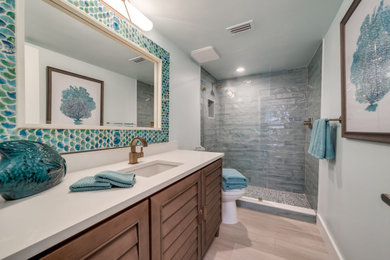 Bathroom - coastal bathroom idea in Miami