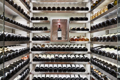Design ideas for a contemporary wine cellar in London.
