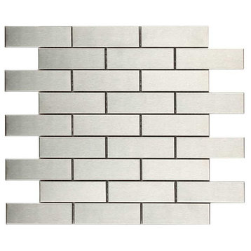 Bologna Stainless Steel Brushed 1 X 4 Metal Tile for Floor Wall and more, Brushe