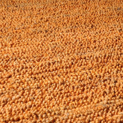 Continental Square Rug in Burnt Orange - Area Rugs