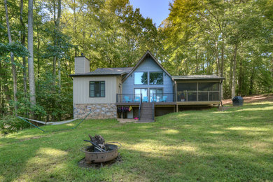 Mid-sized rustic multicolored two-story vinyl house exterior idea in Richmond