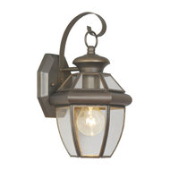 Bronze Livex Lighting 2223-07 Outdoor Wall Lantern with Hand Blown Clear Glass Shades