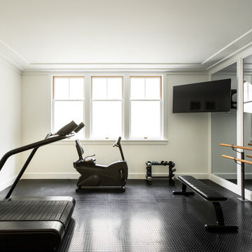 Home Gym of a historic Craftsman residence in Santa Monica, CA