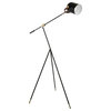 LumiSource Hayward Tripod Floor Lamp, Black With Gold Accents