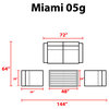 Miami 5 Piece Outdoor Wicker Patio Furniture Set 05g