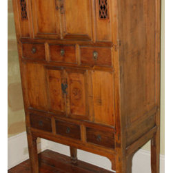 Antique Chinese Kitchen Cabinet, 4-Doors and 6-Drawers - Kitchen Drawer Organizers