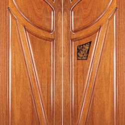 Double Prehung Solid Doors, Mahogany, Operable Speakeasy - Front Doors