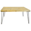 Salvaged Urban Raw Wood Coffee Table 1.65" Thick, 24x48x18, Clear Coat
