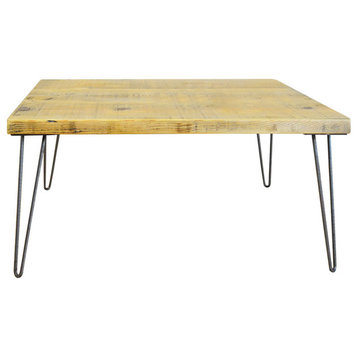 Salvaged Urban Raw Wood Coffee Table 1.65" Thick, 24x60x18, Scorched