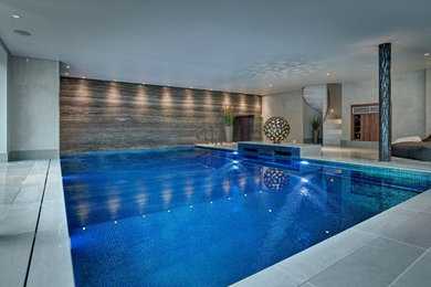 This is an example of a contemporary pool in Cheshire.