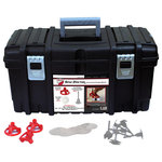 RTC - Tile Leveling System, Spin Doctor Pro Kit: 200 Caps, 500 Bases, 3/16" (5mm) - Spin Doctor Tile Leveling System PRO KIT: 200 Caps, 500 Threaded Spacer Posts, 100 Clear View Shields, Carrying Case.