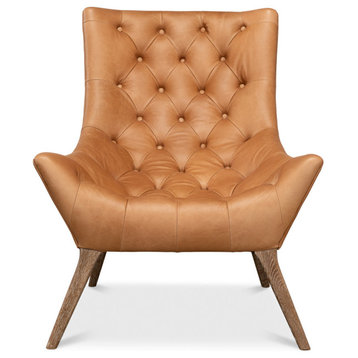 Lola Leather Slipper Accent Chair