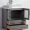 Vanity Art Vanity Set With Vessel Sink, Gray, 84", Standard Mirror