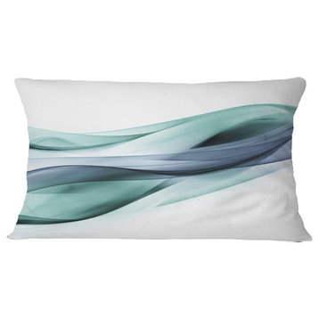 Fractal Lines Gray Blue Abstract Throw Pillow, 12"x20"