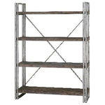 Uttermost - Uttermost 24396 Greeley - 47.25" Etagere - Antiqued Silver Metal Frame And Cross Stretchers With Walnut Stained All The Way Around, Weathered Fir Wood Shelf Planks.Greeley 47.25" Etagere Antiqued Silver/Walnut Stain *UL Approved: YES *Energy Star Qualified: n/a  *ADA Certified: n/a  *Number of Lights:   *Bulb Included:No *Bulb Type:No *Finish Type:Antiqued Silver/Walnut Stain