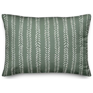 Green Petal Lines 14x20 Indoor/Outdoor Pillow