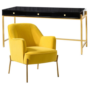 Modern Home Office Furniture 2-Piece Set, Yellow
