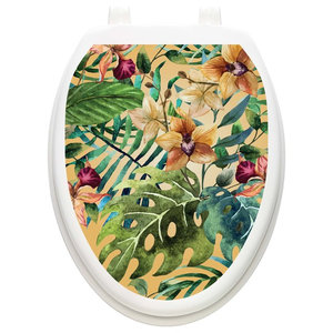 Tropical Forest Toilet Tattoos Toilet Lid Decal Toilet Seat Cover Tropical Wall Decals By Lena Fiore Inc Dba Toilet Tattoos