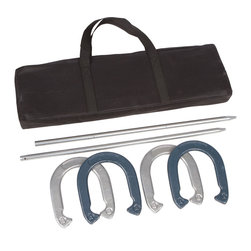 Trademark Innovations - Pro Horseshoe Set With Bag, Powder Coated Steel - Outdoor And Lawn Games