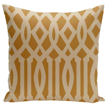 Trellis Decorative Pillow, Gold, 18"x18"