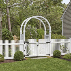 Arbor with Picket Gate and Fence - Home Fencing And Gates