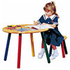 Children's Hardwood Table and Stool Colorful Painted Legs |