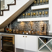 dining room bar under stairs