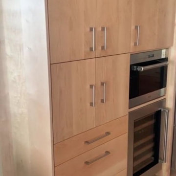 Tesar Redondo Beach Solid Maple Natural Modern Custom Kitchen Cabinets