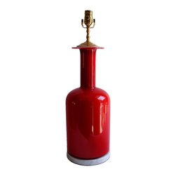 RED HOLMEGAARD GULVASE BOTTLE LAMP - Table Lamps