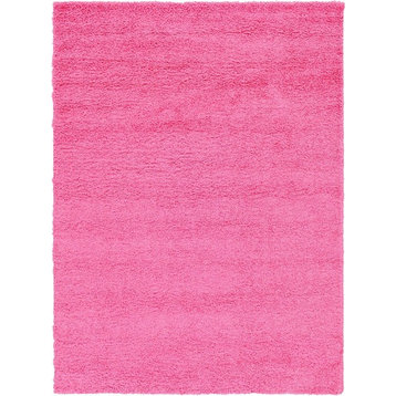 Solid/Striped Sybil 8'x11' Rectangle Blush Area Rug