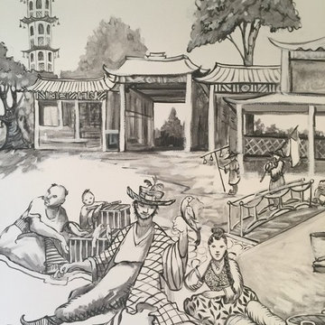 Chinoiserie Laundry room