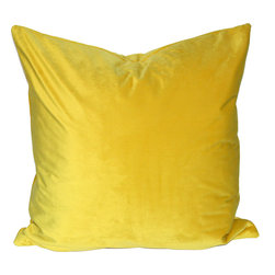 Golden Yellow Velvet Throw Pillow - Decorative Pillows
