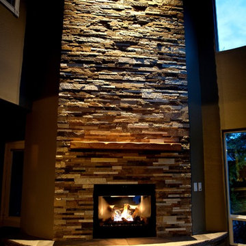 Gold Platinum Quartzite Fireplace