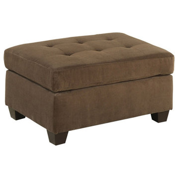 Cocktail Ottoman with Accent Tufting, Truffle