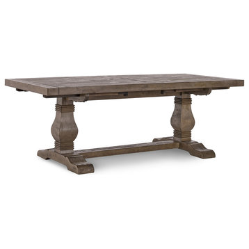 Amelie Dining Table, French Country, Rectangle, Desert Gray, 84"-114" Extendable