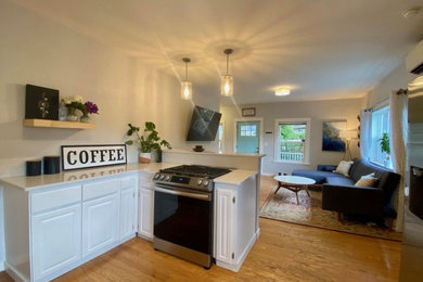 Example of a beach style kitchen design in Portland