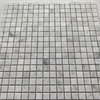 Carrara White Marble 5/8" Grid Square Mosaic Tile Honed Venao Bianco, 1 sheet