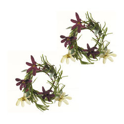 Shea's Wildflower - Tweedia Votive Rings, Set of 2 - Wreaths And Garlands