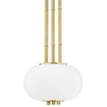 Hudson Valley Lighting - Palisade 1-Light Small Pendant, Aged Brass, Opal Matte Glass Shade - Features:
