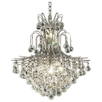 Contour 11 Light 22" Chrome Chandelier With Clear European Crystals