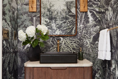 Inspiration for a transitional powder room remodel in Bridgeport